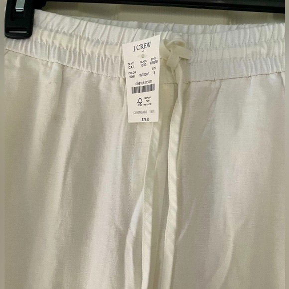 NWT J. Crew Factory White Linen Blend Drawstring Pants Sz 8 - Picture 7 of 16